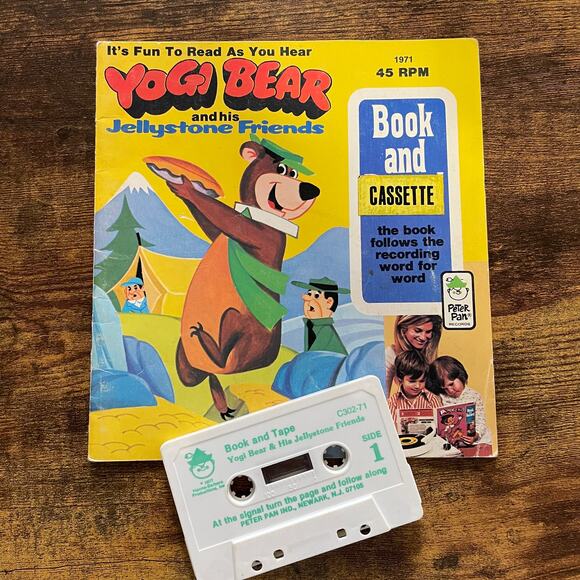 Yogi Bear Jellystone Friends Vintage 1972 RARE Read Along Book and Tape Gift - Picture 1 of 7